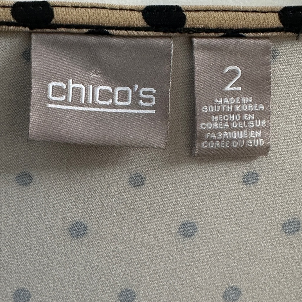 Chico's Black and Gold Gradient Polka Dot Long Sleeve Top - Picture 4 of 5